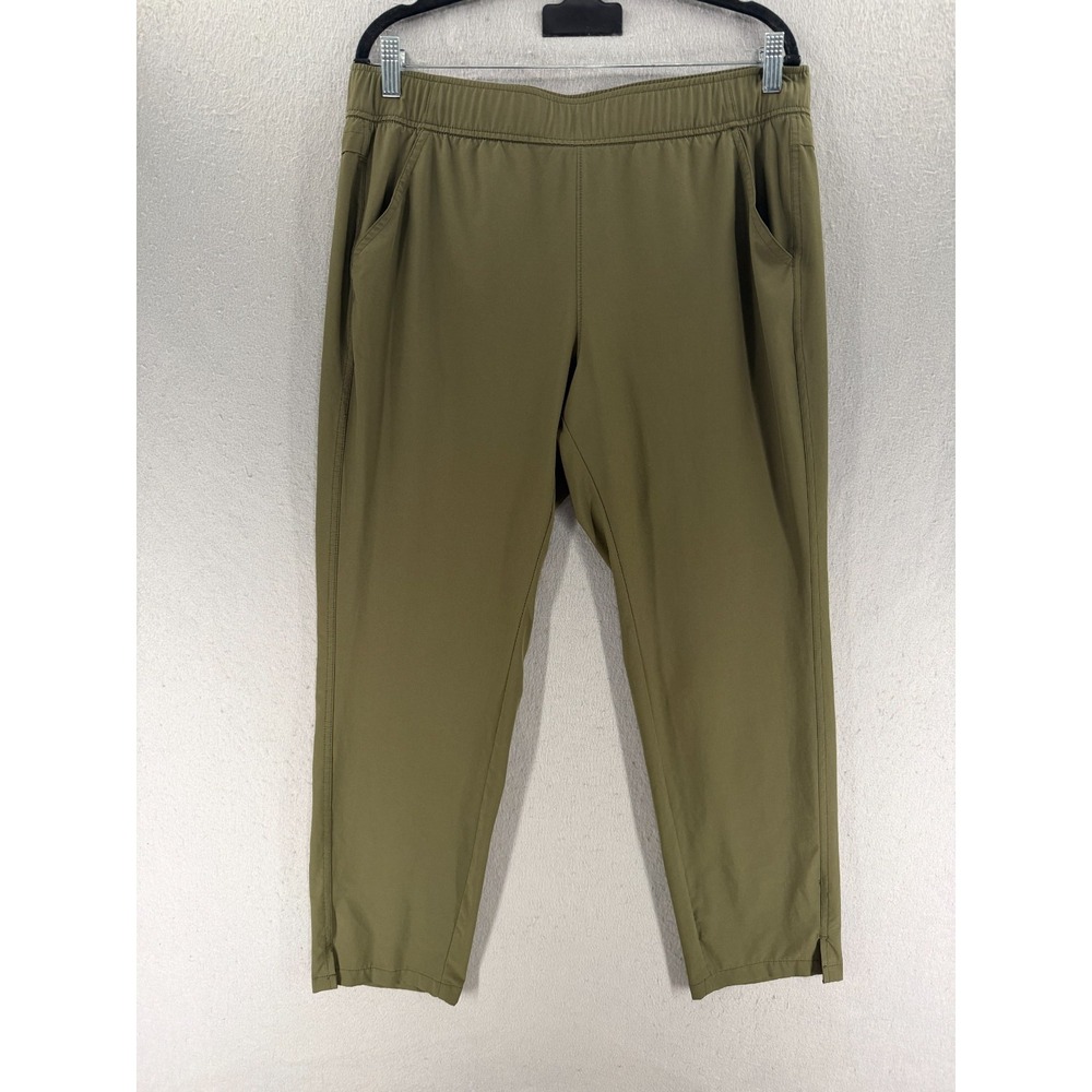 Eddie Bauer Departure Ankle Pants Womens L Green‎ UPF 50 Flexion Outdoor Hiking